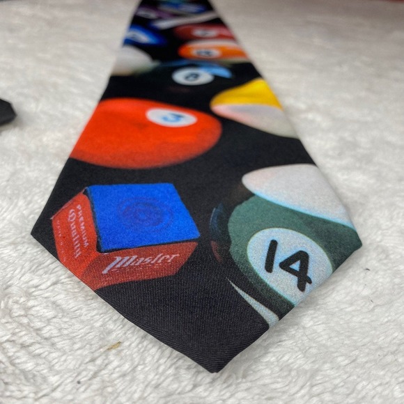 Ralph Marlin Billiards Pool Necktie 1984 WallyWear That's Some Swell Tie 56" USA - Picture 1 of 5